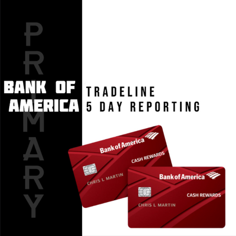 Bank of America Tradeline $36,000 Credit Line