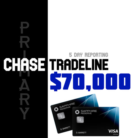 Chase Tradeline $70,000 Credit Line